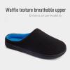 imageWishcotton Mens Memory Foam Slippers Indoor Outdoor Cozy House Shoes with Sturdy Rubber SoleDark Black