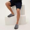 imageWishcotton Mens Memory Foam Slippers Indoor Outdoor Cozy House Shoes with Sturdy Rubber SoleDark Grey