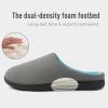 imageWishcotton Mens Memory Foam Slippers Indoor Outdoor Cozy House Shoes with Sturdy Rubber SoleDark Grey