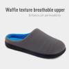 imageWishcotton Mens Memory Foam Slippers Indoor Outdoor Cozy House Shoes with Sturdy Rubber SoleDark Grey