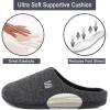 imageWishcotton Mens Memory Foam Slippers Indoor Outdoor Cozy House Shoes with Sturdy Rubber SoleGrey
