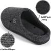 imageWishcotton Mens Memory Foam Slippers Indoor Outdoor Cozy House Shoes with Sturdy Rubber SoleGrey