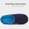 imageWishcotton Mens Memory Foam Slippers Indoor Outdoor Cozy House Shoes with Sturdy Rubber SoleNavy Blue