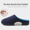 imageWishcotton Mens Memory Foam Slippers Indoor Outdoor Cozy House Shoes with Sturdy Rubber SoleNavy Blue