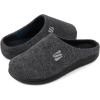 imageWishcotton Mens Memory Foam Slippers Indoor Outdoor Cozy House Shoes with Sturdy Rubber SoleGrey