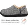 imageZizor Mens Comfy Caterpillar Slippers Indoor Outdoor House Shoes Warm Soft Knit Upper Fuzzy Fleece Lined Memory Foam Sole with Hard BottomLight Grey