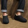imageZizor Mens Comfy Caterpillar Slippers Indoor Outdoor House Shoes Warm Soft Knit Upper Fuzzy Fleece Lined Memory Foam Sole with Hard BottomMystic Black