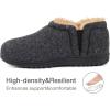 imageZizor Mens Comfy Caterpillar Slippers Indoor Outdoor House Shoes Warm Soft Knit Upper Fuzzy Fleece Lined Memory Foam Sole with Hard BottomMystic Black