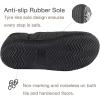 imageZizor Mens Comfy Caterpillar Slippers Indoor Outdoor House Shoes Warm Soft Knit Upper Fuzzy Fleece Lined Memory Foam Sole with Hard BottomOnyx Black