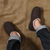 imageZizor Mens Comfy Caterpillar Slippers Indoor Outdoor House Shoes Warm Soft Knit Upper Fuzzy Fleece Lined Memory Foam Sole with Hard BottomSmokey Taupe