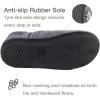 imageZizor Mens Comfy Caterpillar Slippers Indoor Outdoor House Shoes Warm Soft Knit Upper Fuzzy Fleece Lined Memory Foam Sole with Hard BottomStormy Grey