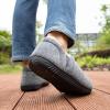 imageZizor Mens Comfy Caterpillar Slippers Indoor Outdoor House Shoes Warm Soft Knit Upper Fuzzy Fleece Lined Memory Foam Sole with Hard BottomStormy Grey