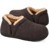imageZizor Mens Comfy Caterpillar Slippers Indoor Outdoor House Shoes Warm Soft Knit Upper Fuzzy Fleece Lined Memory Foam Sole with Hard BottomSmokey Taupe