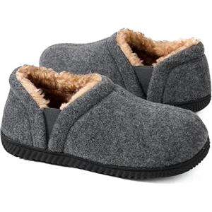 imageZizor Mens Comfy Caterpillar Slippers Indoor Outdoor House Shoes Warm Soft Knit Upper Fuzzy Fleece Lined Memory Foam Sole with Hard BottomStormy Grey