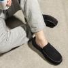 imageZizor Mens Moccasin Slippers With Memory Foam House Shoes for Indoor OutdoorBlack