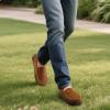 imageZizor Mens Moccasin Slippers With Memory Foam House Shoes for Indoor OutdoorCamel