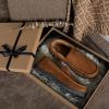 imageZizor Mens Moccasin Slippers With Memory Foam House Shoes for Indoor OutdoorCaramel
