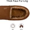 imageZizor Mens Moccasin Slippers With Memory Foam House Shoes for Indoor OutdoorCaramel