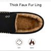 imageZizor Mens Moccasin Slippers With Memory Foam House Shoes for Indoor OutdoorJet Black