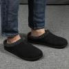 imageZizor Mens Slip On Moccasin Slippers Fleece Lined Bedroom House Shoes for IndoorOutdoorBlack