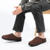 imageZizor Mens Slip On Moccasin Slippers Fleece Lined Bedroom House Shoes for IndoorOutdoorChocolate Brown