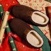 imageZizor Mens Slip On Moccasin Slippers Fleece Lined Bedroom House Shoes for IndoorOutdoorChocolate Brown