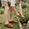 imageZizor Mens Slip On Moccasin Slippers Fleece Lined Bedroom House Shoes for IndoorOutdoorTan