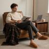 imageZizor Mens Vallarta Towtone Plush Suede House Shoes SlippersChesnut Tan