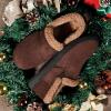 imageZizor Mens Zermatt Plush Suede House Slippers Memory FoamChesnut Tan