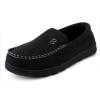 imageZizor Mens Moccasin Slippers With Memory Foam House Shoes for Indoor OutdoorBlack