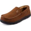 imageZizor Mens Moccasin Slippers With Memory Foam House Shoes for Indoor OutdoorCaramel