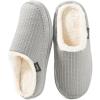 imageZizor Womens Moselle Fuzzy Moccasin House Slippers Memory Foam IndoorHeather Grey