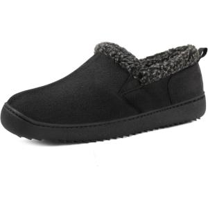 imageZizor Mens Zermatt Plush Suede House Slippers Memory FoamBlack