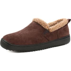 imageZizor Mens Zermatt Plush Suede House Slippers Memory FoamChesnut Tan