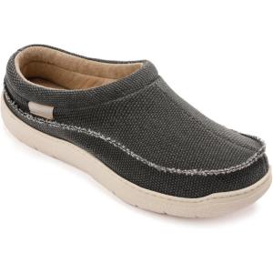 imageZigzagger Mens Slip On Moccasin Slippers IndoorOutdoor Warm Fuzzy Comfy House Shoes Fluffy Wide Loafer SlippersDark Grey