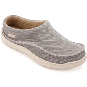 imageZigzagger Mens Slip On Moccasin Slippers IndoorOutdoor Warm Fuzzy Comfy House Shoes Fluffy Wide Loafer SlippersLight Grey