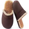 imageZigzagger Mens Slip On Moccasin Slippers IndoorOutdoor Warm Fuzzy Comfy House Shoes Fluffy Wide Loafer SlippersCoffee 910 DM US