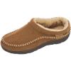 imageZigzagger Mens Wool Micro Suede Moc Stitch Slippers House Shoes IndoorOutdoorLight Tan78 DM US