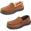 imageZigzagger Set of 2 Pairs of Mens Moccasin Slippers Size11CamelampampTan