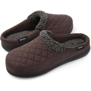 imageZigzagger Mens Fuzzy Warm Memory Foam Indoor Outdoor House Slippers