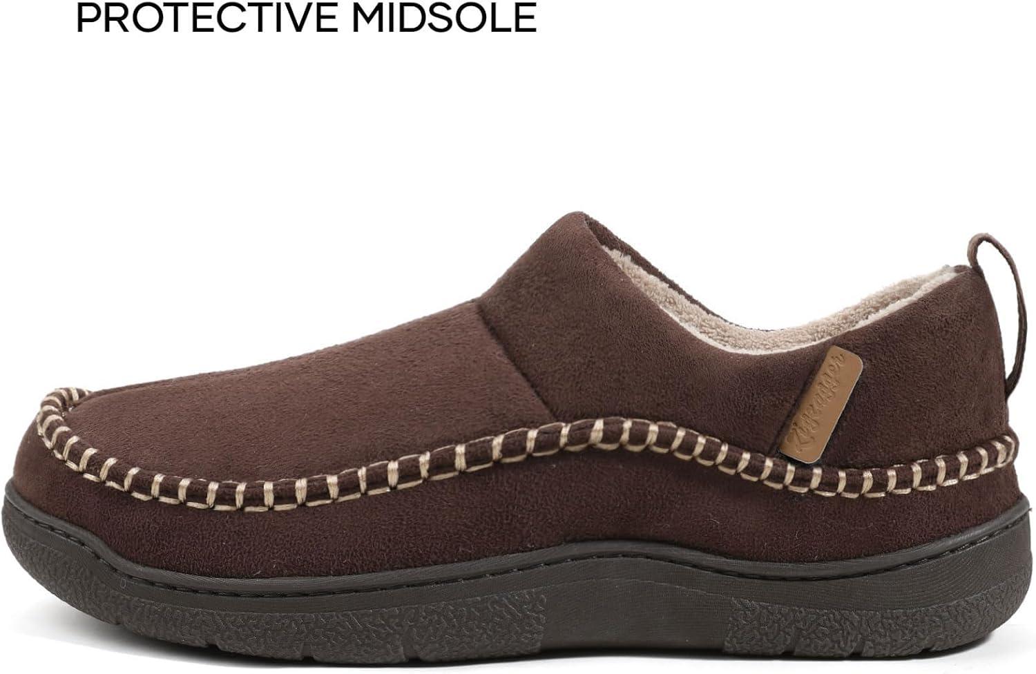 imageZigzagger Mens Moccasin Ankle Toasty House Shoes Slippers Indoor OutdoorPumpkin