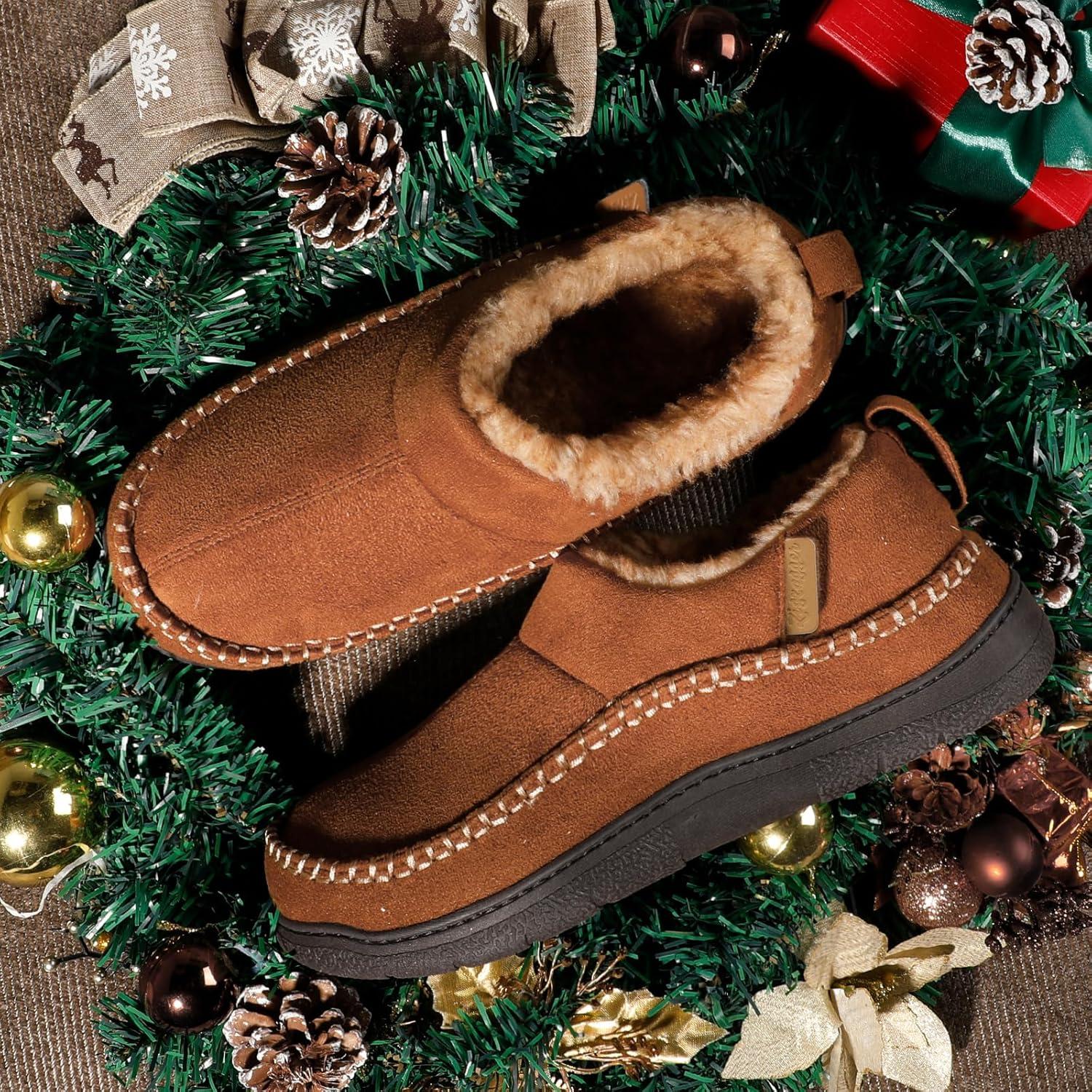 imageZigzagger Mens Moccasin Ankle Toasty House Shoes Slippers Indoor OutdoorPumpkin