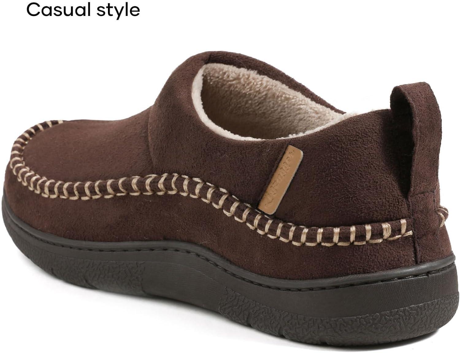 imageZigzagger Mens Moccasin Ankle Toasty House Shoes Slippers Indoor OutdoorPumpkin