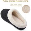 imageZigzagger Set of 2 Pairs  Womens Sherpa Fleece House Slipper with Memory FoamBlack US 89 and Mens Moccasin Slippers Memory Foam House ShoesBlackUS 11