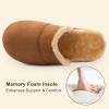 imageZigzagger Mens Fuzzy Scuff House Slippers Indoor Memory Foam Winter Warm House ShoesTan