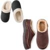 imageZigzagger His ampamp Hers Slippers Set of 2 pairs Size 1112ampamp89Mens Slip On Moccasin Slipper IndoorOutdoor Warm Fuzzy Comfy House Shoes Fluffy Wide Loafer SlippersCoffeeampampBlack