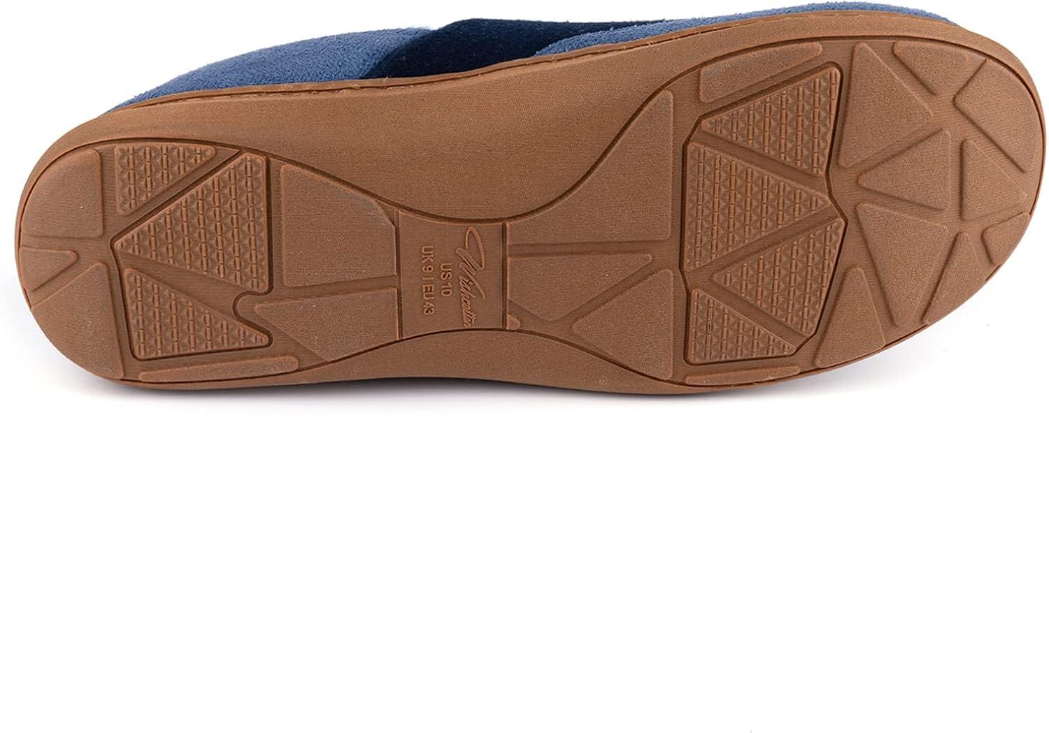 imageZigzagger Mens Comfy Wool Slippers Indoor Outdoor House Shoes Warm Soft Fur Fuzzy Fleece Lined Memory Foam Sole with Suede UpperBlue