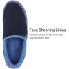 imageZigzagger Mens Comfy Wool Slippers Indoor Outdoor House Shoes Warm Soft Fur Fuzzy Fleece Lined Memory Foam Sole with Suede UpperBlue