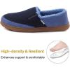imageZigzagger Mens Comfy Wool Slippers Indoor Outdoor House Shoes Warm Soft Fur Fuzzy Fleece Lined Memory Foam Sole with Suede UpperBlue