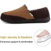 imageZigzagger Mens Comfy Wool Slippers Indoor Outdoor House Shoes Warm Soft Fur Fuzzy Fleece Lined Memory Foam Sole with Suede UpperCoffee